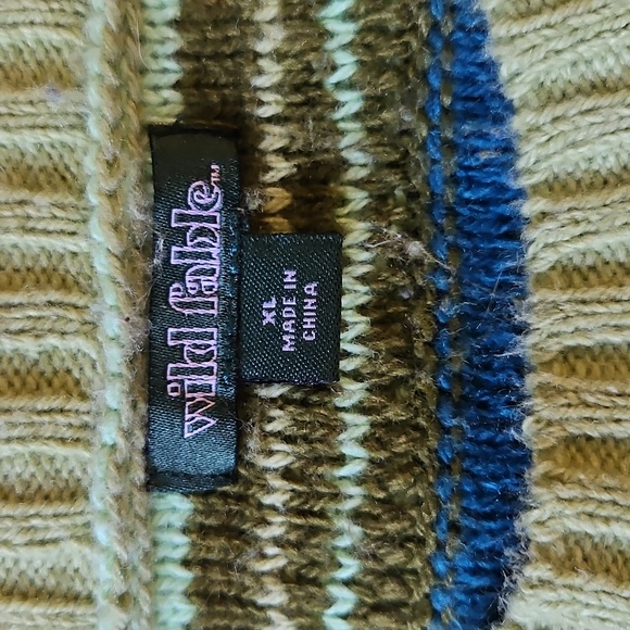 Wild Fable Men's Green, Yellow, & Blue Striped Crewneck Sweater - Size XL - Picture 2 of 7